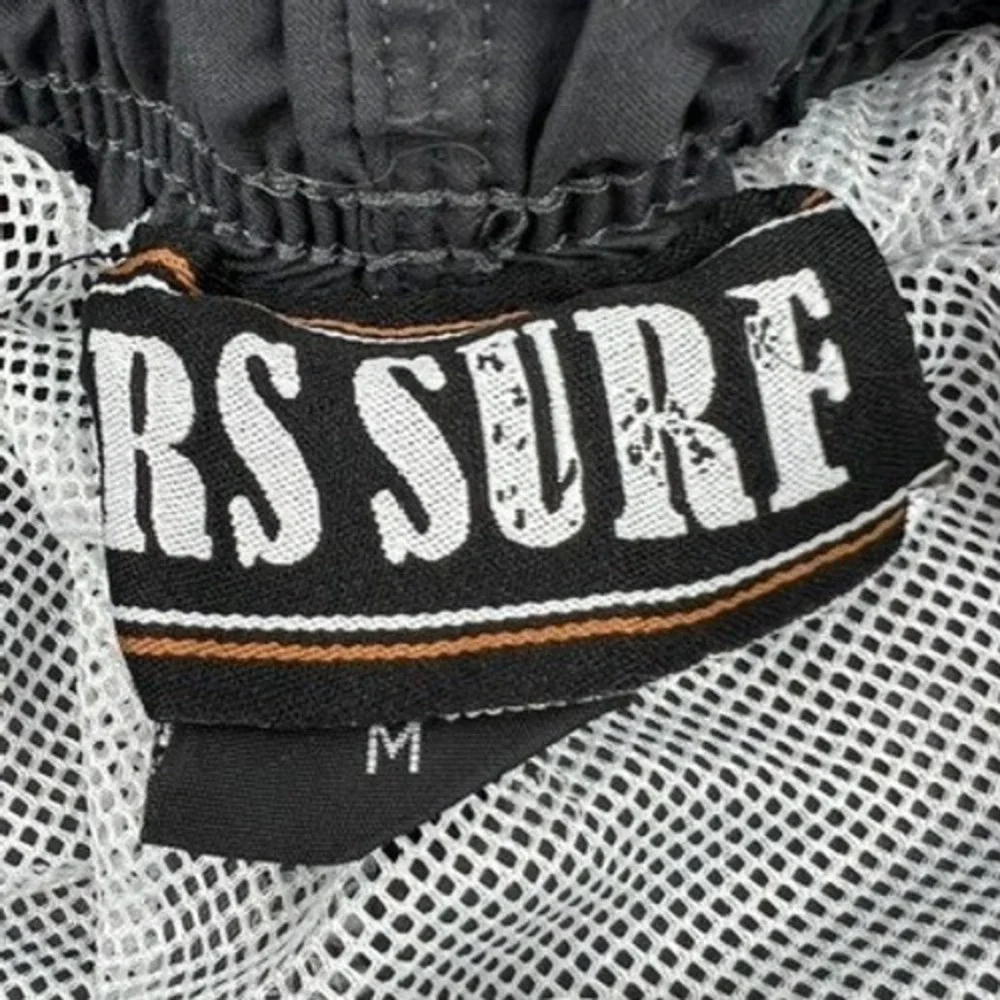 RS Surf Board Shorts Men Size M Orange Grey Good Tribal Print Swim Trunks